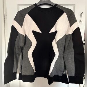 Neil Barrett Black, White, and Gray Crewneck Sweater